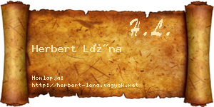 Herbert Léna névjegykártya